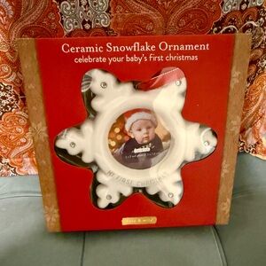 Kate & Milo White Ceramic Snowflake Ornament
